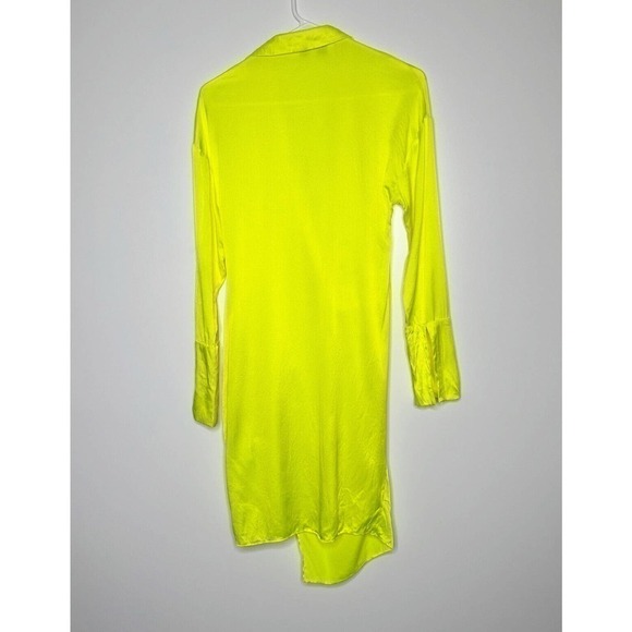 NWOT Revolve Mother of All Gisele Silk Wrap Dress Neon Yellow Women's Size Small - Picture 4 of 6